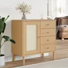 Image de vidaXL Buffet SENJA aspect rotin marron 80x40x80 cm bois massif de pin