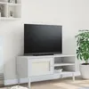 Image de vidaXL Meuble TV SENJA aspect rotin blanc 106x40x49cm bois massif pin358041