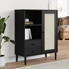 Image de vidaXL Buffet SENJA aspect rotin noir 90x40x112cm bois massif de pin358057