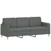Image de vidaXL Vidaxl Canapé À 3 Places Gris Foncé 180 Cm Tissu