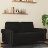 Image de vidaXL Canapé à 2 places Noir 120 cm Velours