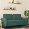 Image de vidaXL Canapé à 2 places Vert foncé 140 cm Velours359531