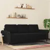 Image de vidaXL Canapé à 3 places Noir 180 cm Velours359544