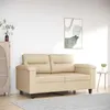 Image de vidaXL Canapé à 2 places Crème 120 cm Tissu microfibre359559
