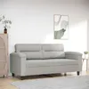 Image de vidaXL Canapé à 2 places Gris clair 140 cm Tissu microfibre359562