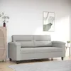 Image de vidaXL CanapÃ© Ã  2 places Gris clair 140 cm Tissu microfibre