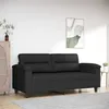 Image de vidaXL Canapé à 2 places Noir 140 cm Tissu microfibre