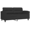 Image de vidaXL CanapÃ© Ã  2 places Noir 140 cm Tissu microfibre