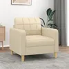 Image de vidaXL Fauteuil Crème 60 cm Tissu359077
