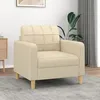 Image de vidaXL Fauteuil CrÃ¨me 60 cm Tissu
