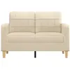 Image de vidaXL Canapé à 2 places Crème 120 cm Tissu359085
