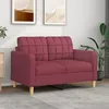 Image de vidaXL Canapé à 2 places Rouge bordeaux 120 cm Tissu359089