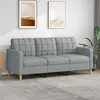 Image de vidaXL Canapé à 3 places Gris clair 180 cm Tissu359099