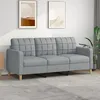 Image de vidaXL CanapÃ© Ã  3 places Gris clair 180 cm Tissu