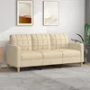 Image de vidaXL CanapÃ© Ã  3 places CrÃ¨me 180 cm Tissu