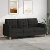 Image de vidaXL Canapé à 3 places Noir 180 cm Tissu359103