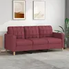 Image de vidaXL Canapé à 3 places Rouge bordeaux 180 cm Tissu359105