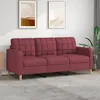 Image de vidaXL CanapÃ© Ã  3 places Rouge bordeaux 180 cm Tissu