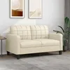 Image de vidaXL Canapé à 2 places Crème 140 cm Similicuir359118