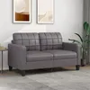 Image de vidaXL Canapé à 2 places Gris 140 cm Similicuir359119
