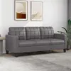 Image de vidaXL Canapé à 3 places Gris 180 cm Similicuir359124