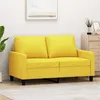 Image de vidaXL Canapé à 2 places Jaune clair 120 cm Tissu359160