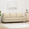 Image de vidaXL CanapÃ© Ã  3 places CrÃ¨me 180 cm Tissu
