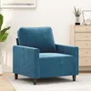 Image de vidaXL Vidaxl Fauteuil Bleu 60 Cm Velours