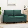 Image de vidaXL Canapé à 2 places Vert foncé 120 cm Velours