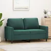 Image de vidaXL Vidaxl Canapé À 2 Places Vert Foncé 120 Cm Velours