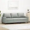 Image de vidaXL Canapé à 3 places Gris clair 180 cm Velours359209