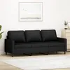 Image de vidaXL CanapÃ© Ã  3 places Noir 180 cm Velours