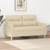 Image de vidaXL Canapé à 2 places Crème 120 cm Tissu359229
