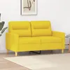 Image de vidaXL Canapé à 2 places Jaune clair 120 cm Tissu359232