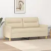 Image de vidaXL Canapé à 2 places Crème 140 cm Tissu359237