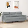 Image de vidaXL CanapÃ© Ã  3 places Gris clair 180 cm Tissu