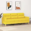 Image de vidaXL Canapé à 3 places Jaune clair 180 cm Tissu359248