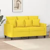 Image de vidaXL Canapé à 2 places Jaune clair 120 cm Tissu359264