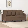 Image de vidaXL Canapé à 2 places Marron 140 cm Tissu359270