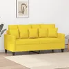 Image de vidaXL Canapé à 2 places Jaune clair 140 cm Tissu