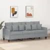 Image de vidaXL Canapé à 3 places Gris clair 180 cm Tissu359275