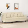 Image de vidaXL Canapé à 3 places Crème 180 cm Tissu359277