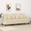 Image de vidaXL CanapÃ© Ã  3 places CrÃ¨me 180 cm Tissu