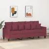 Image de vidaXL Canapé à 3 places Rouge bordeaux 180 cm Tissu359281