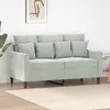 Image de vidaXL Canapé à 2 places Gris clair 120 cm Velours359293