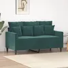 Image de vidaXL CanapÃ© Ã  2 places Vert foncÃ© 120 cm Velours