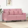 Image de vidaXL Canapé à 2 places Rose 120 cm Velours