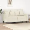 Image de vidaXL Canapé à 2 places Crème 120 cm Velours359301
