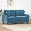 Image de vidaXL Canapé à 2 places Bleu 120 cm Velours359302