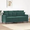Image de vidaXL Canapé à 2 places Vert foncé 140 cm Velours359305